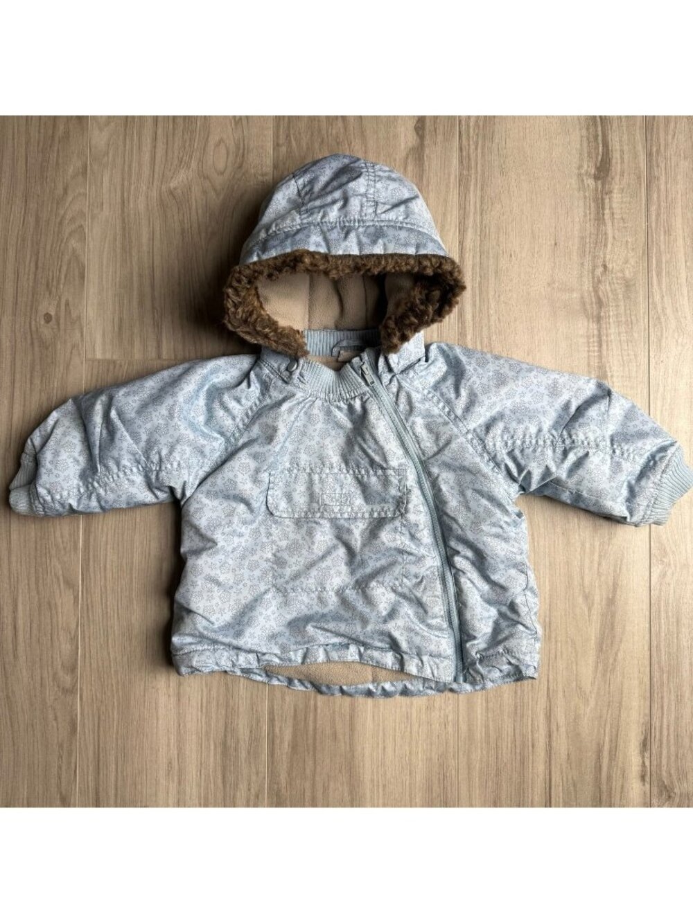 H&M Snowflake Hooded Zip Jacket Fur